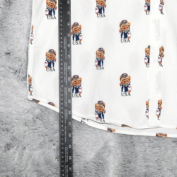 Denim & Flower Men's Button Up Shirt Short Sleeve Ricky Singh White Size XL - Picture 13 of 13